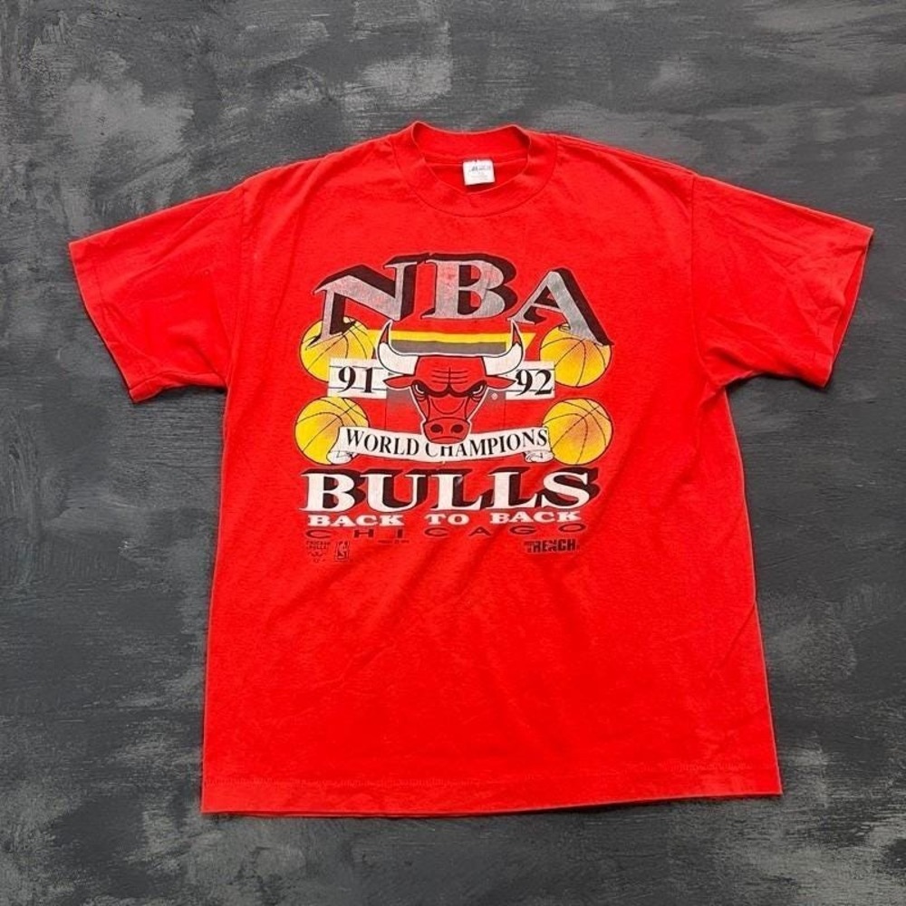 Vintage‎ Chicago Bulls Shirt Mens Large Red 1990s World Champions